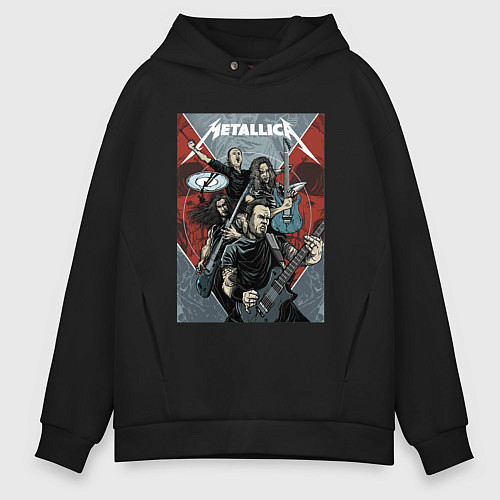 Мужское худи оверсайз Metallica - cool dudes! / Черный – фото 1
