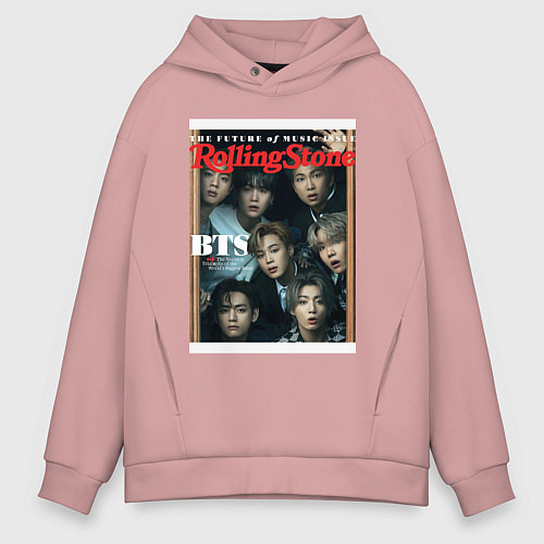 Мужское худи оверсайз BTS БТС на обложке журнала / Пыльно-розовый – фото 1