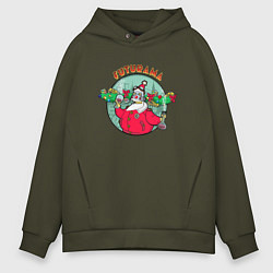 Толстовка оверсайз мужская X-mas Futurama, цвет: хаки