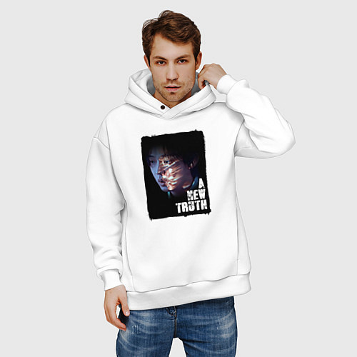 Мужское худи оверсайз Чон Джин Су / Белый – фото 3