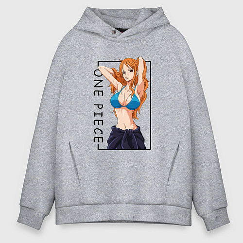 Мужское худи оверсайз Нами Ван Пис / Меланж – фото 1