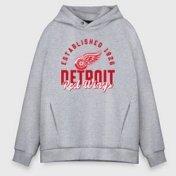 Толстовка оверсайз мужская Detroit Red Wings Детройт Ред Вингз, цвет: меланж