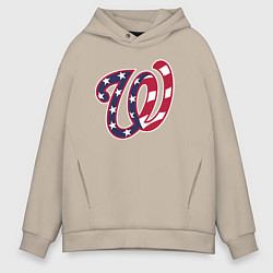 Толстовка оверсайз мужская Washington Nationals - baseball team, цвет: миндальный