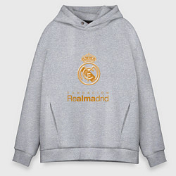 Толстовка оверсайз мужская Real Madrid Logo, цвет: меланж