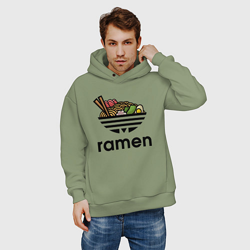 Мужское худи оверсайз Лапша Рамен Ramen / Авокадо – фото 3