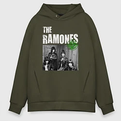 Толстовка оверсайз мужская The Ramones Рамоунз, цвет: хаки