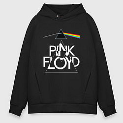 Толстовка оверсайз мужская PINK FLOYD LOGO ПИНК ФЛОЙД, цвет: черный