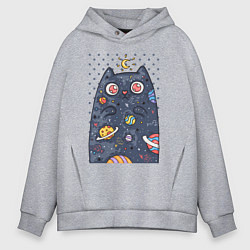 Толстовка оверсайз мужская Лунный КотЭ, цвет: меланж