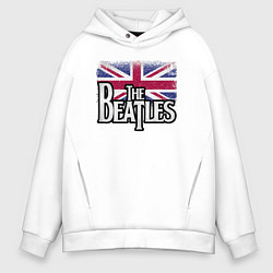 Толстовка оверсайз мужская The Beatles Great Britain Битлз, цвет: белый