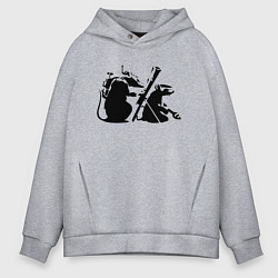 Толстовка оверсайз мужская Мыши с гранатометом Banksy, цвет: меланж