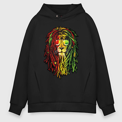 Мужское худи оверсайз Jam lioN / Черный – фото 1