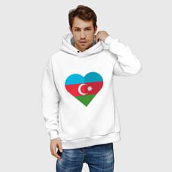 Толстовка оверсайз мужская Сердце Азербайджана, цвет: белый — фото 2