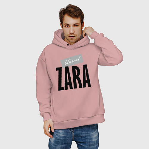 Мужское худи оверсайз Unreal Zara / Пыльно-розовый – фото 3