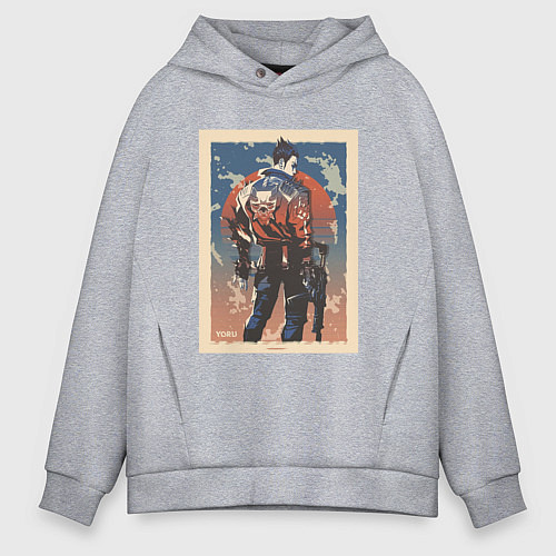 Мужское худи оверсайз Yoru art / Меланж – фото 1