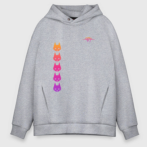 Мужское худи оверсайз Stray: Gradient / Меланж – фото 1