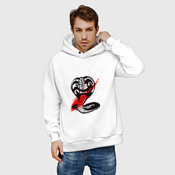 Толстовка оверсайз мужская Кобра кай Минимализм, цвет: белый — фото 2