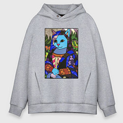 Толстовка оверсайз мужская Ромеро Бритто Mona Cat, цвет: меланж