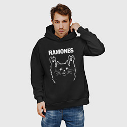 Толстовка оверсайз мужская RAMONES, РАМОНЕС, цвет: черный — фото 2