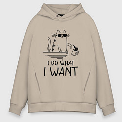 Толстовка оверсайз мужская Я делаю что хочу, цвет: миндальный