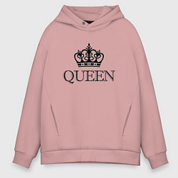 Толстовка оверсайз мужская QUEEN ПАРНЫЕ Королева, цвет: пыльно-розовый