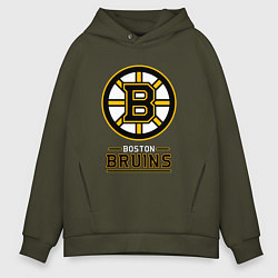 Толстовка оверсайз мужская Boston Bruins , Бостон Брюинз, цвет: хаки