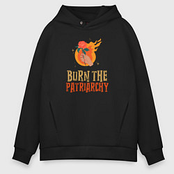 Толстовка оверсайз мужская Burn the Patriarchy, цвет: черный