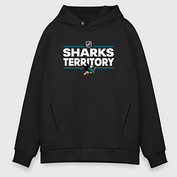 Толстовка оверсайз мужская SHARKS TERRITORY САН-ХОСЕ ШАРКС, цвет: черный