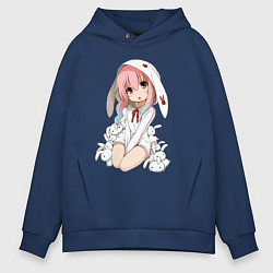 Толстовка оверсайз мужская Furry anime, цвет: тёмно-синий