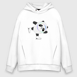 Толстовка оверсайз мужская Китайское фигурное катание, цвет: белый