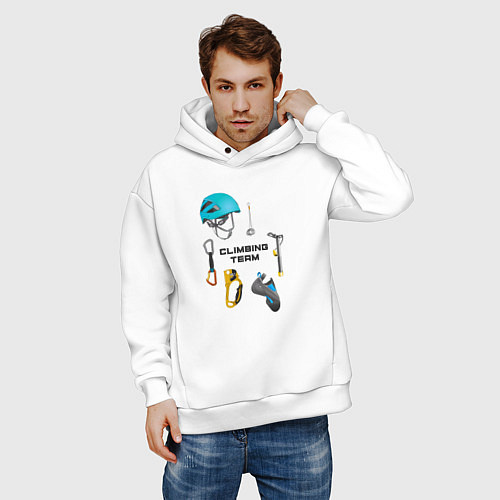 Мужское худи оверсайз Снаряжение для альпинизма / Белый – фото 3