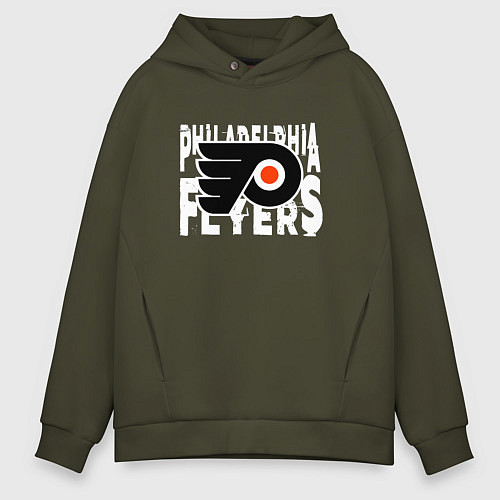 Мужское худи оверсайз Филадельфия Флайерз , Philadelphia Flyers / Хаки – фото 1