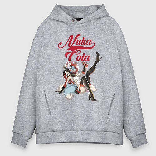 Мужское худи оверсайз Fallout Nuka Cola Furry Poster / Меланж – фото 1