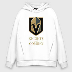 Толстовка оверсайз мужская Knights are coming , Вегас Голден Найтс , Vegas Go, цвет: белый