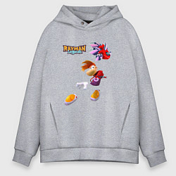 Толстовка оверсайз мужская Rayman в прыжке, цвет: меланж