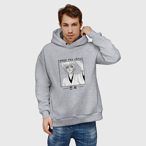 Мужское худи оверсайз Kamisama Hajimemashita, Томоэ лис ёкай / Меланж – фото 3