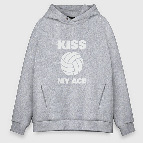 Мужское худи оверсайз Kiss - My Ace / Меланж – фото 1