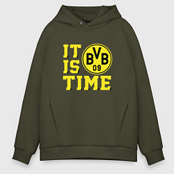 Толстовка оверсайз мужская Borussia Dortmund Боруссия Дортмунд, цвет: хаки