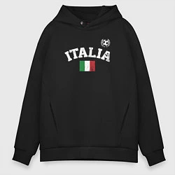 Толстовка оверсайз мужская Футбол Италия, цвет: черный