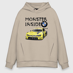 Толстовка оверсайз мужская BMW M Power Monster inside, цвет: миндальный