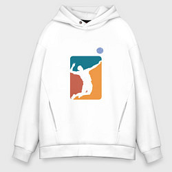 Толстовка оверсайз мужская Volleyball - Player, цвет: белый