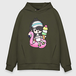 Толстовка оверсайз мужская Toca Boca девочка геймер, цвет: хаки