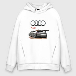 Толстовка оверсайз мужская Audi Racing team, цвет: белый
