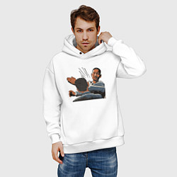 Толстовка оверсайз мужская ШЛЁП!, цвет: белый — фото 2