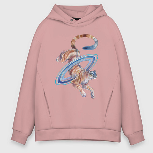 Мужское худи оверсайз Сатурн пума / Пыльно-розовый – фото 1