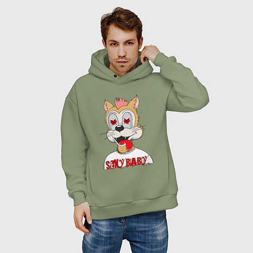 Мужское худи оверсайз Sexy baby / Авокадо – фото 3