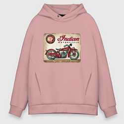 Толстовка оверсайз мужская Indian motorcycle 1901, цвет: пыльно-розовый