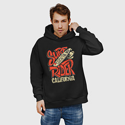 Толстовка оверсайз мужская Surf rider Catch the wave California, цвет: черный — фото 2