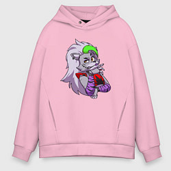 Толстовка оверсайз мужская Five Nights at Freddys Security Breach - Волчица Р, цвет: светло-розовый