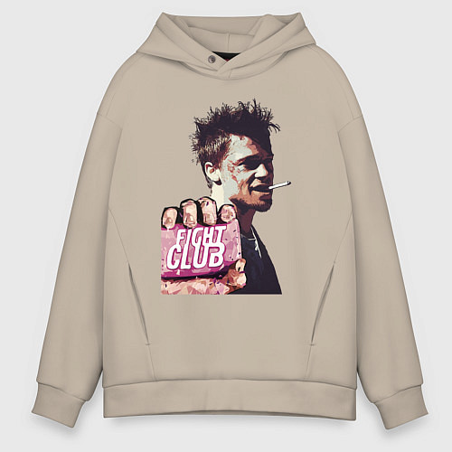 Мужское худи оверсайз Club Fight / Миндальный – фото 1