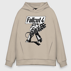 Толстовка оверсайз мужская Fallout 4 Hero!, цвет: миндальный
